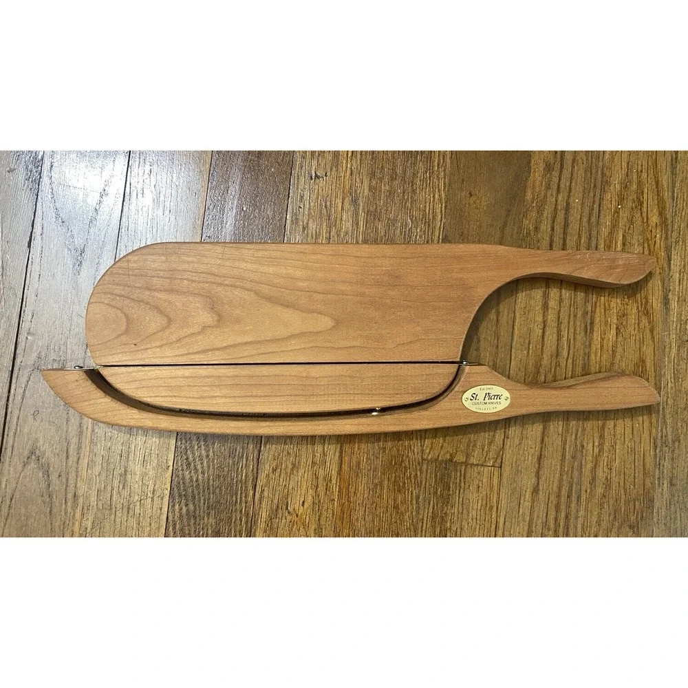 NEW St. Pierre Bread Knife & Integrated Cutting Board Bow Fiddle Style USA Made